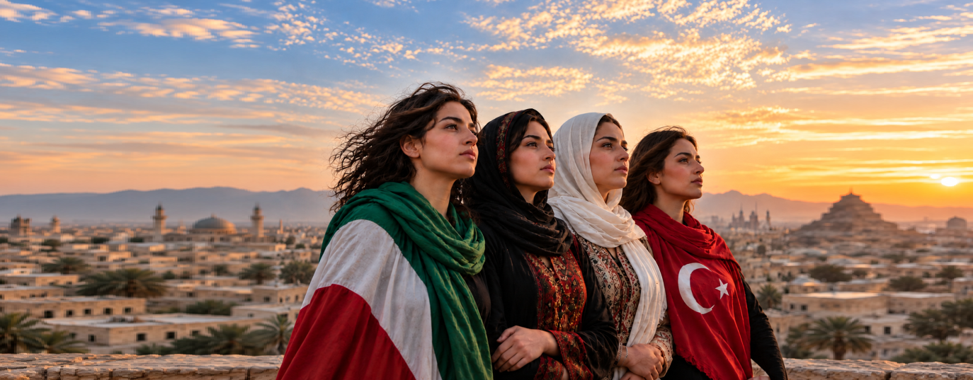 Women standing together for freedom